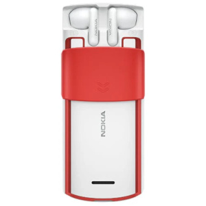 Nokia 5710 Xpress Audio with Built in Wireless Earbuds (Dual sim 4G VoLte)- White and red - Image 2