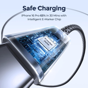 LISEN 2 Pack 240W USB C to USB C Cable 2M USBC to USBC PD Fast Charging Type C Charger Braided Cable for iPhone Accessories 16 16e MacBook Pro iPad Matebook Chromebook Pixel Galaxy S25 Switch 2pack-2M - Image 3