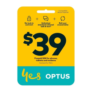 Optus $39 Prepaid Starter sim (45GB / 28 Days)